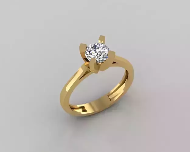 Rings 3D engagement ring gold