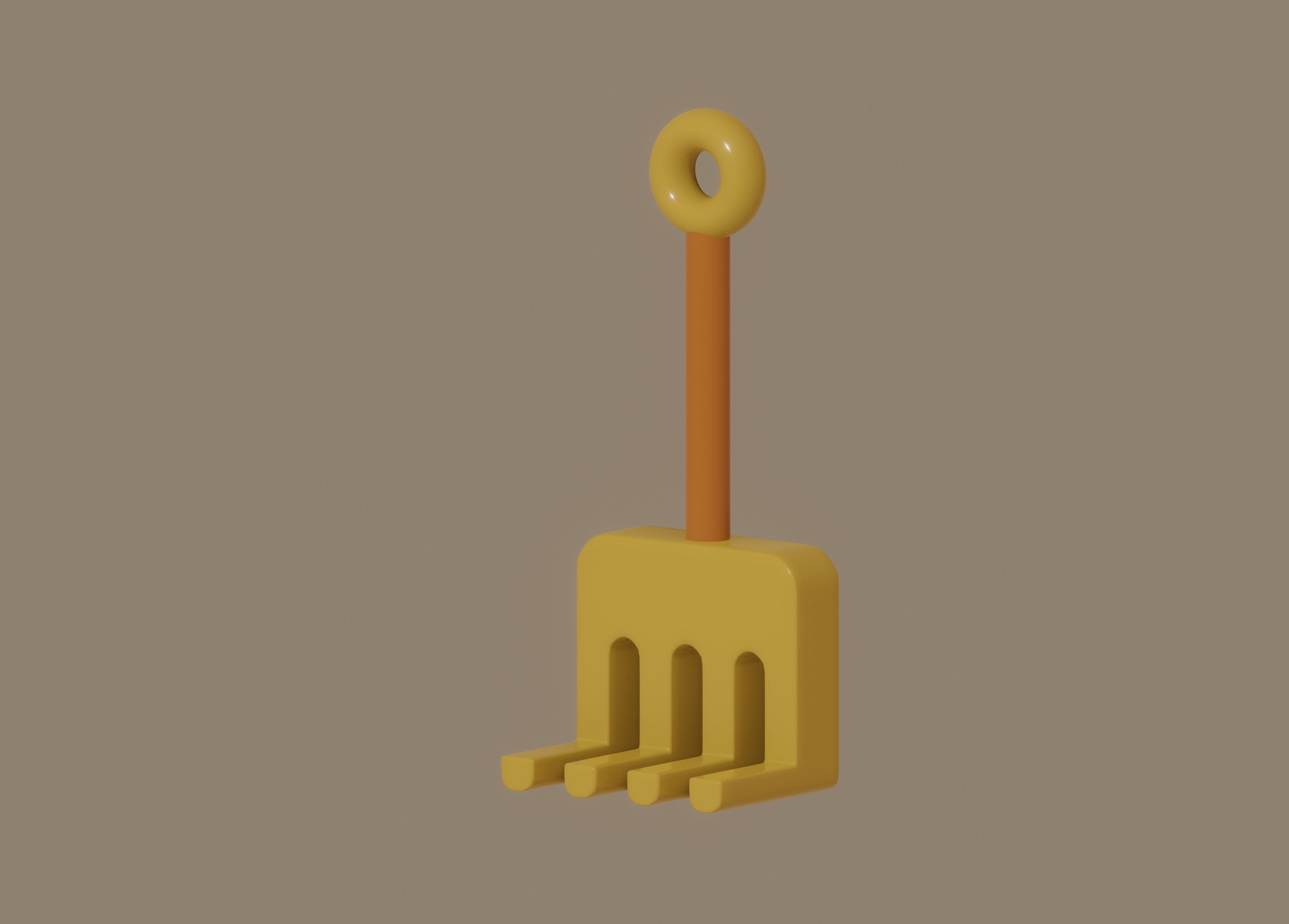 Toy Rake 3D model_1