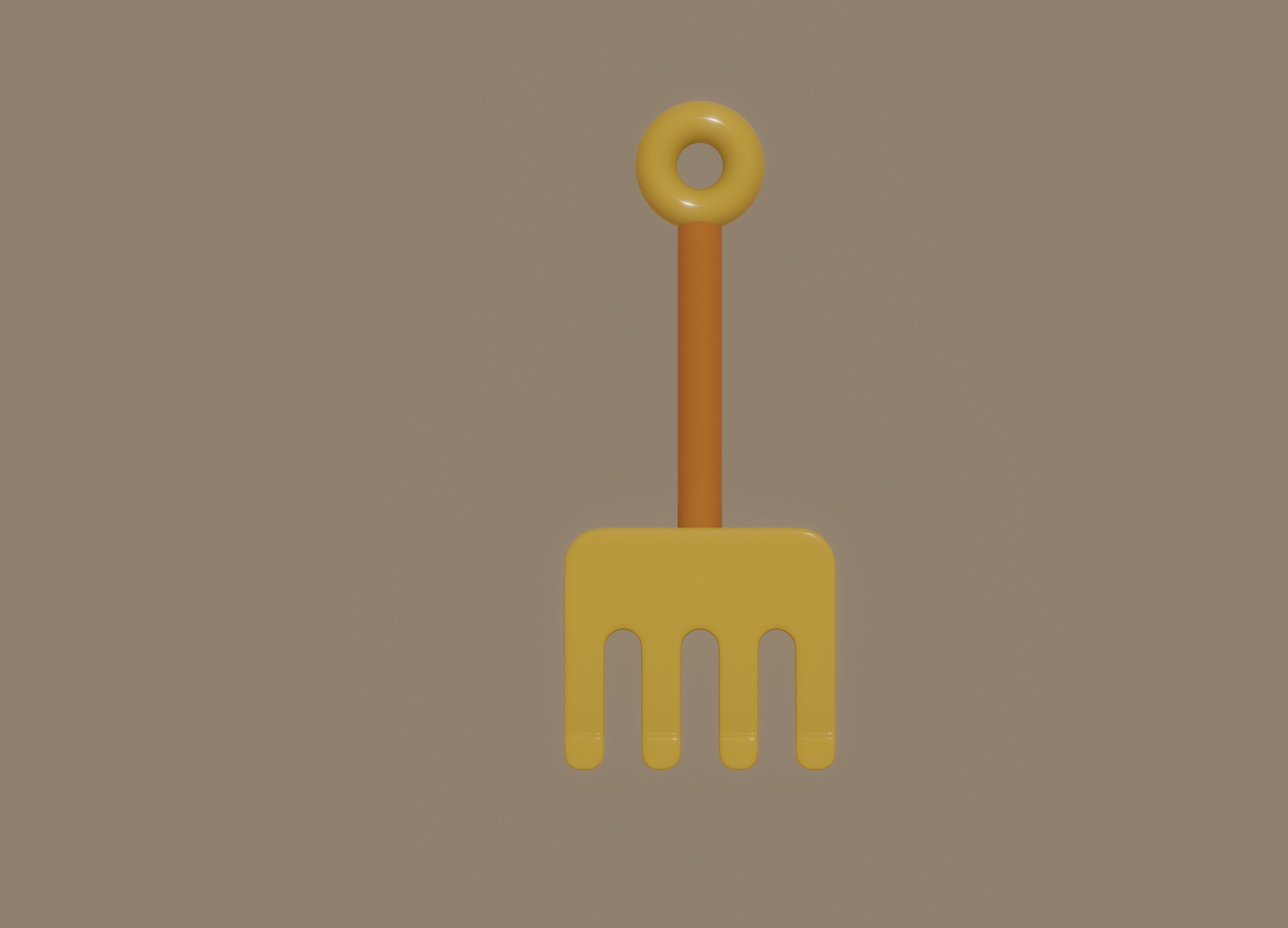 Toy Rake 3D model_2