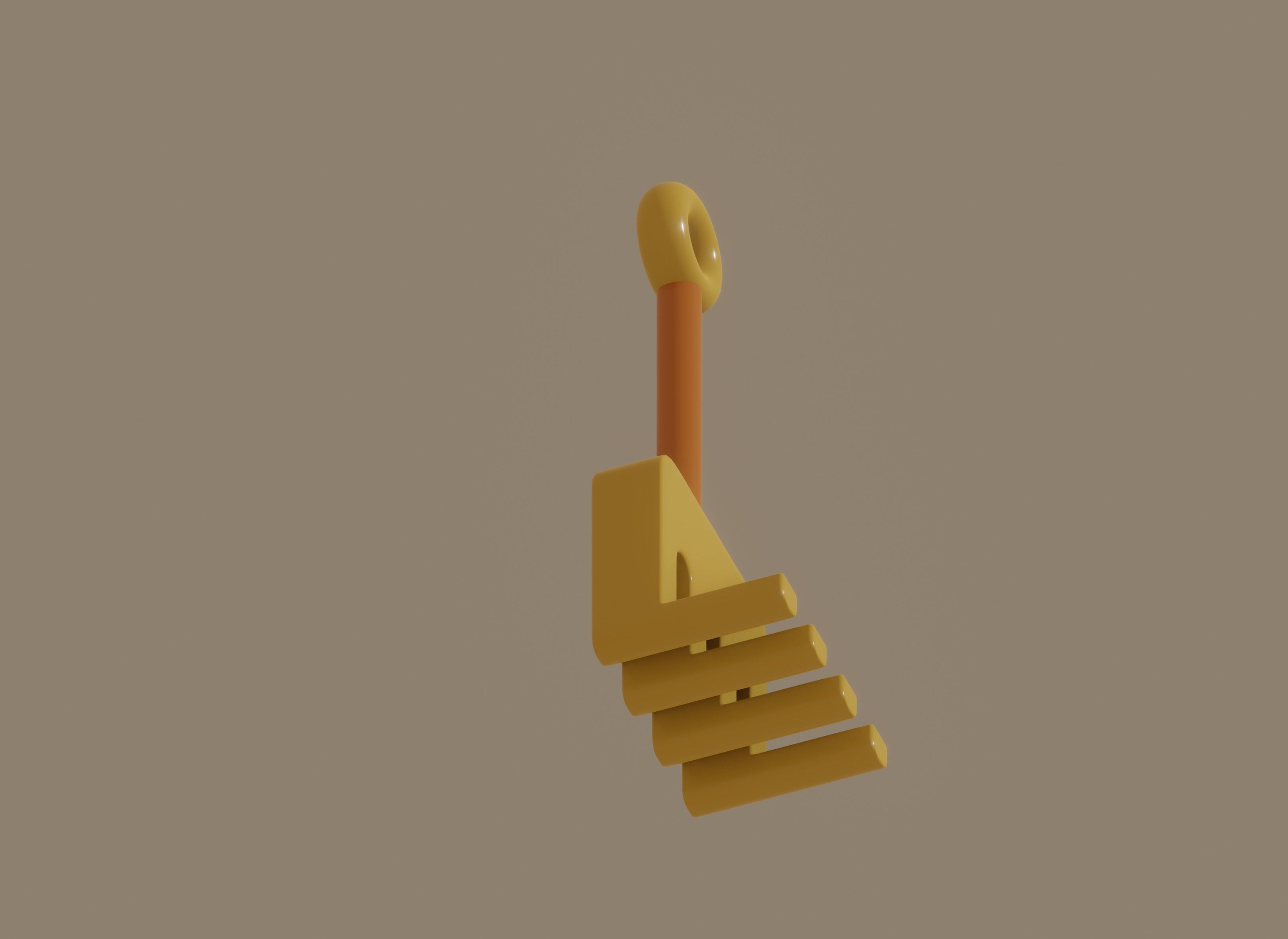 Toy Rake 3D model_6