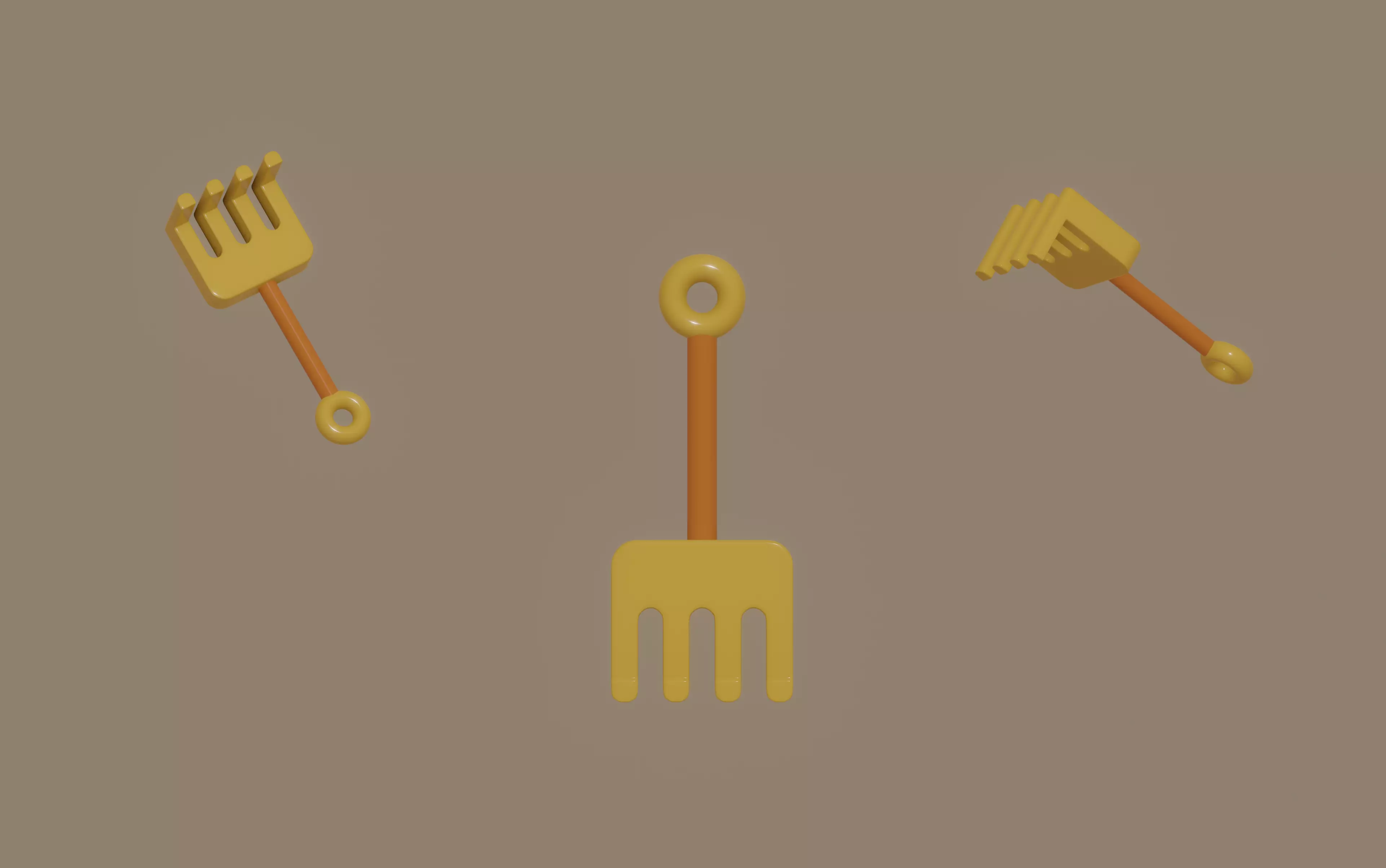 Toy Rake 3D model_0
