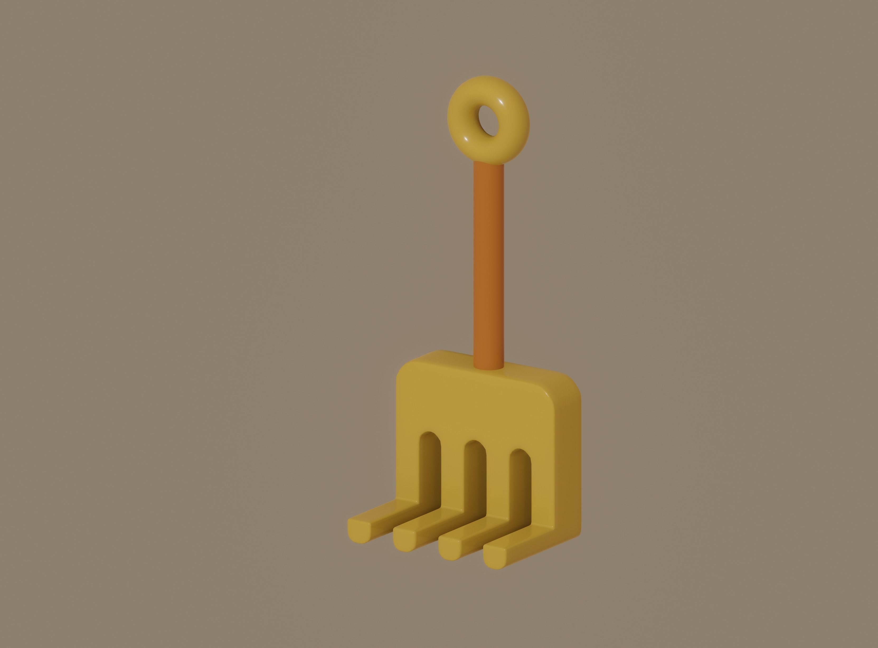 Toy Rake 3D model_9