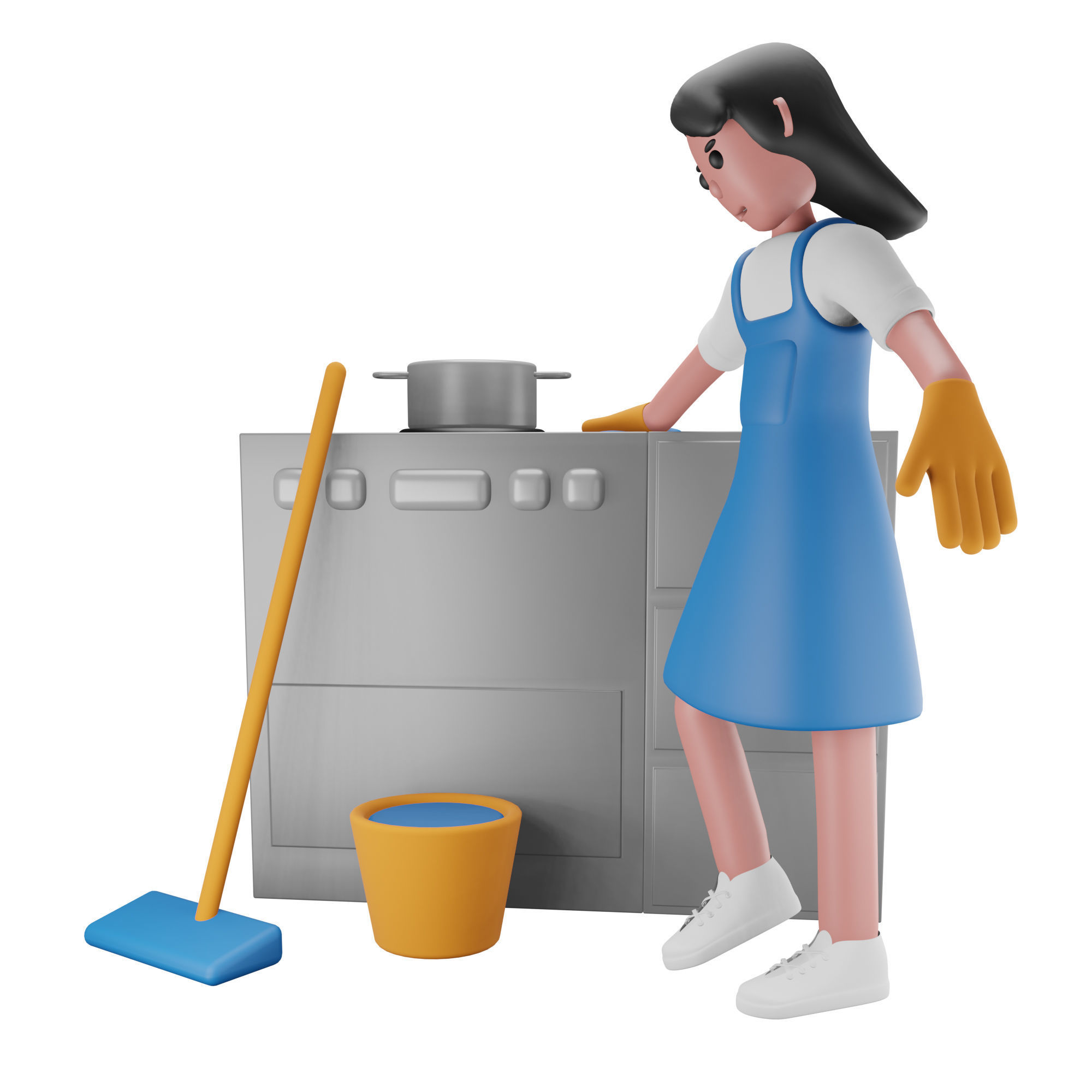 Cleaning Service Icon Pack 3D Model Low-poly 3D model_11