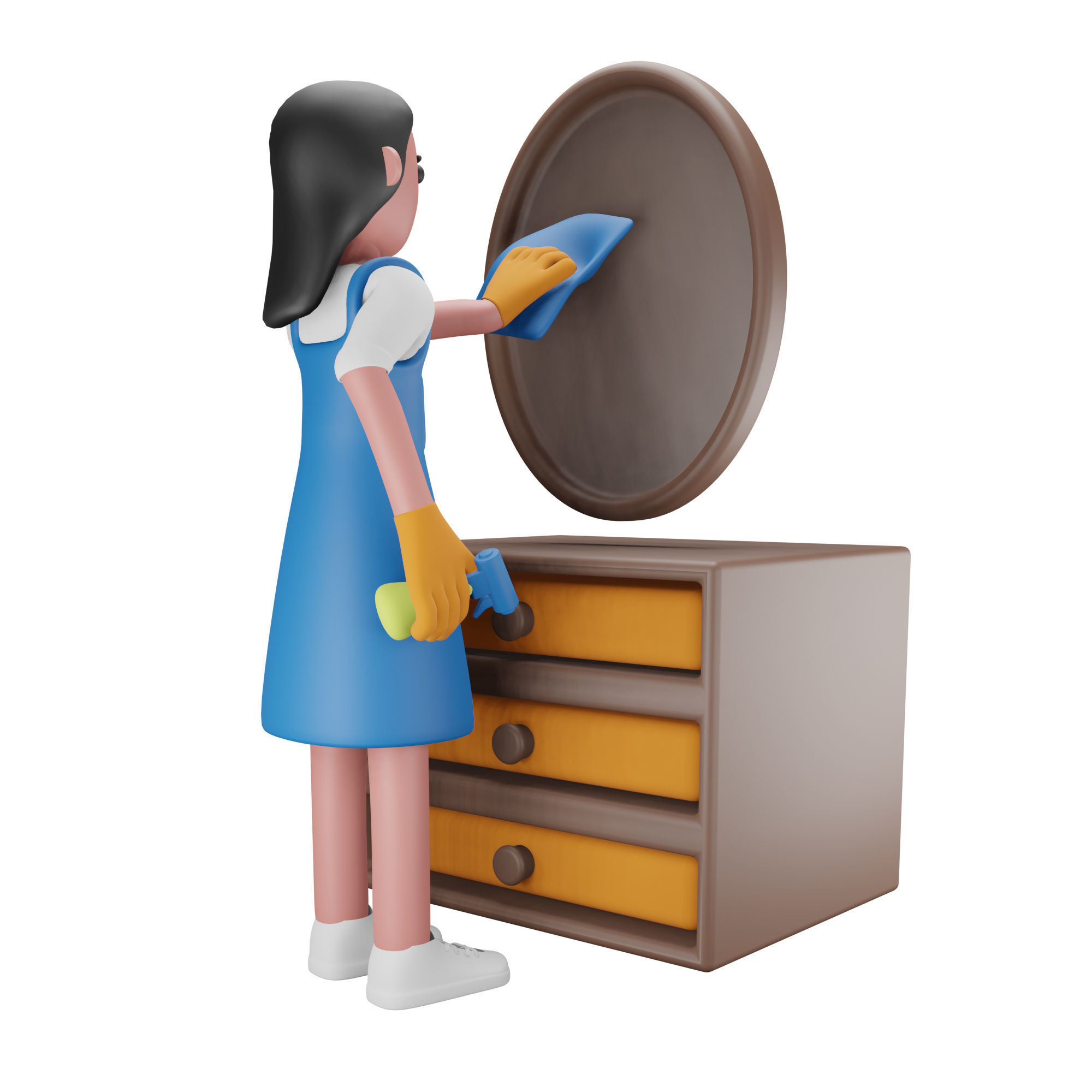 Cleaning Service Icon Pack 3D Model Low-poly 3D model_15