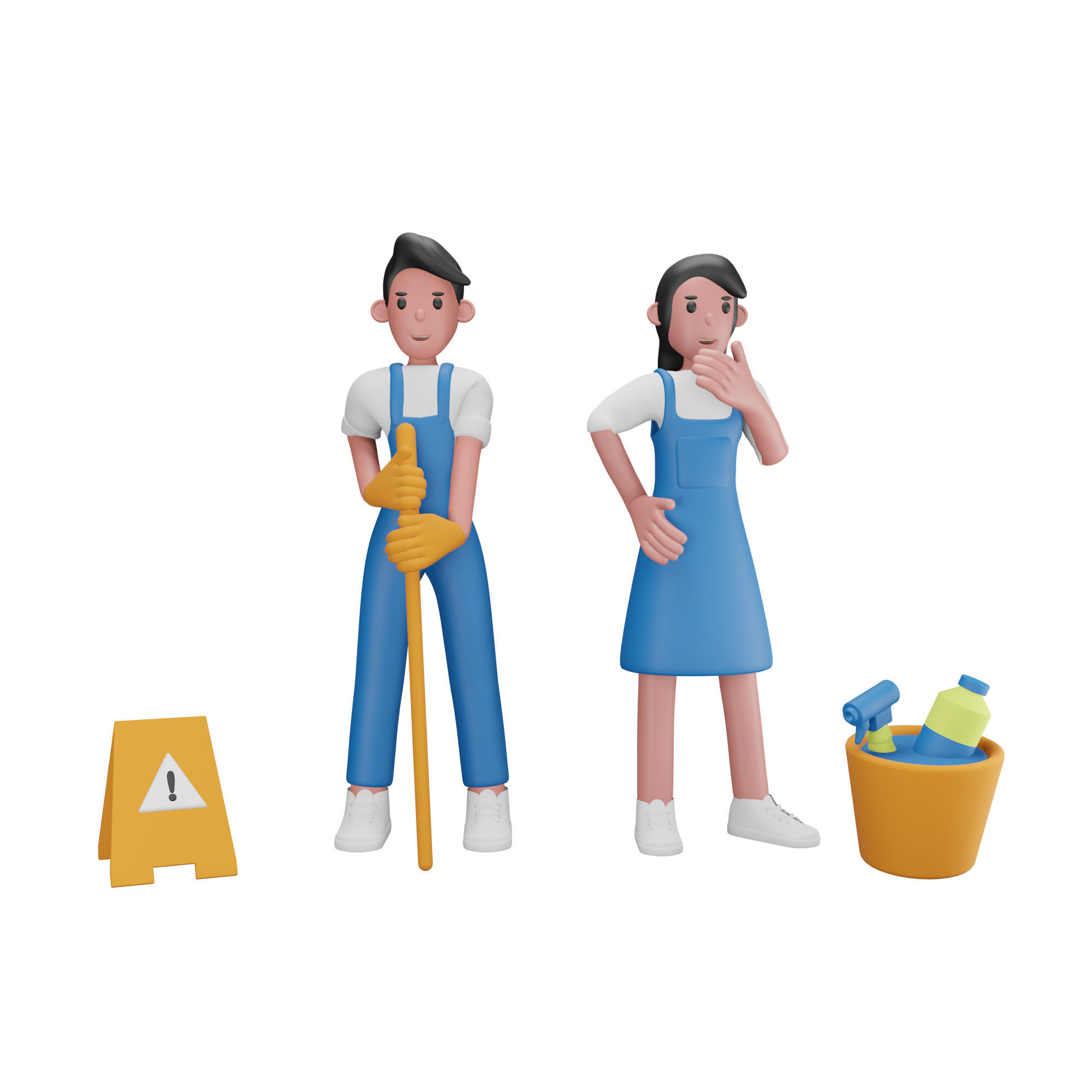 Cleaning Service Icon Pack 3D Model Low-poly 3D model_10