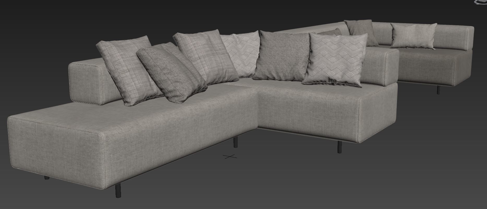 Block Party Corner Sofa by Poppin 3D model_10