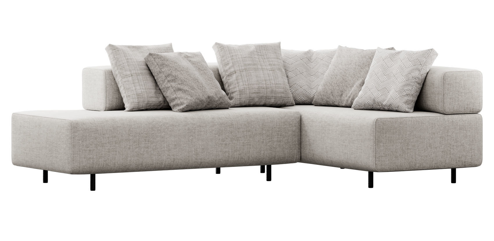 Block Party Corner Sofa by Poppin 3D model_17