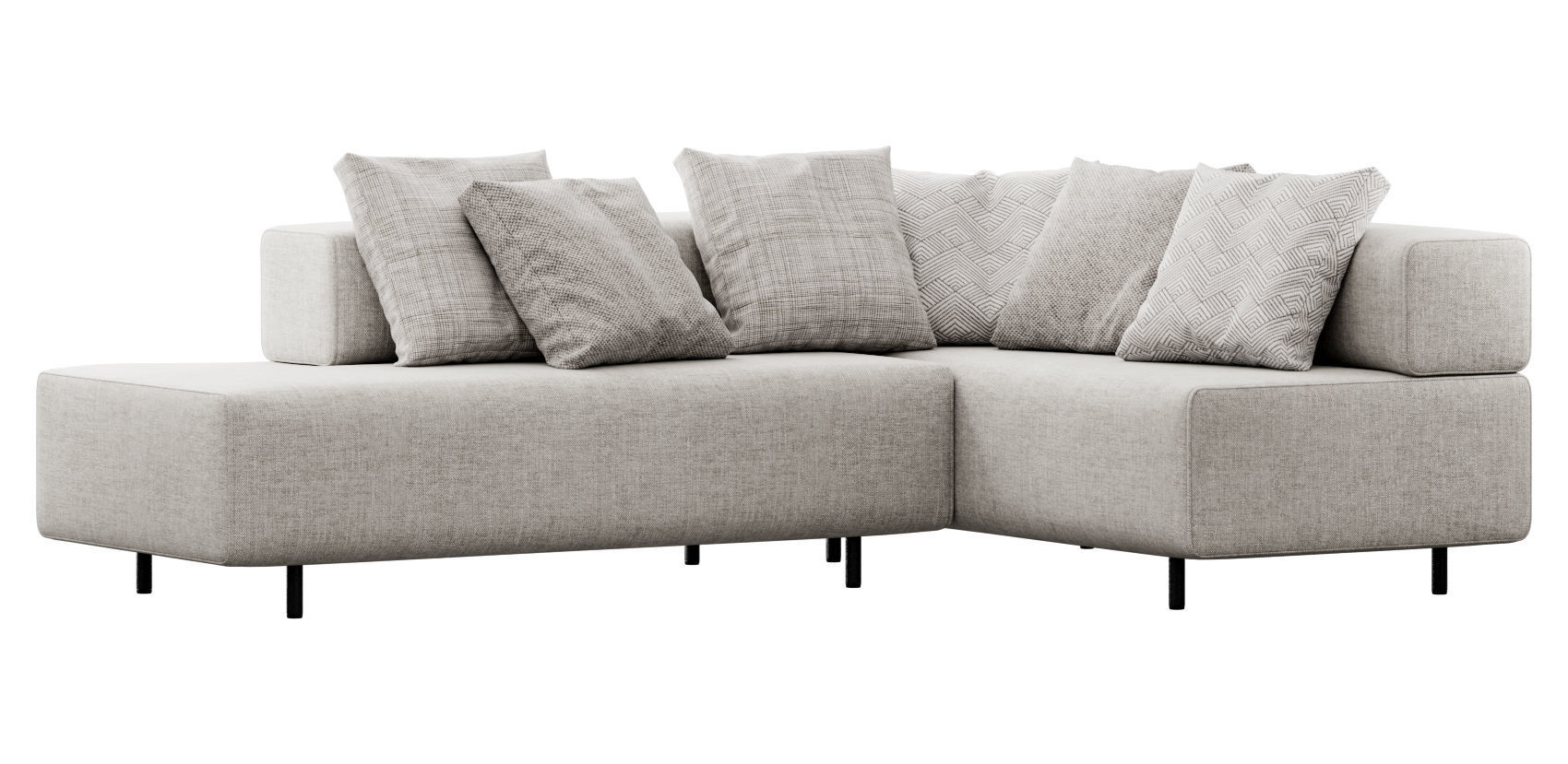 Block Party Corner Sofa by Poppin 3D model_14