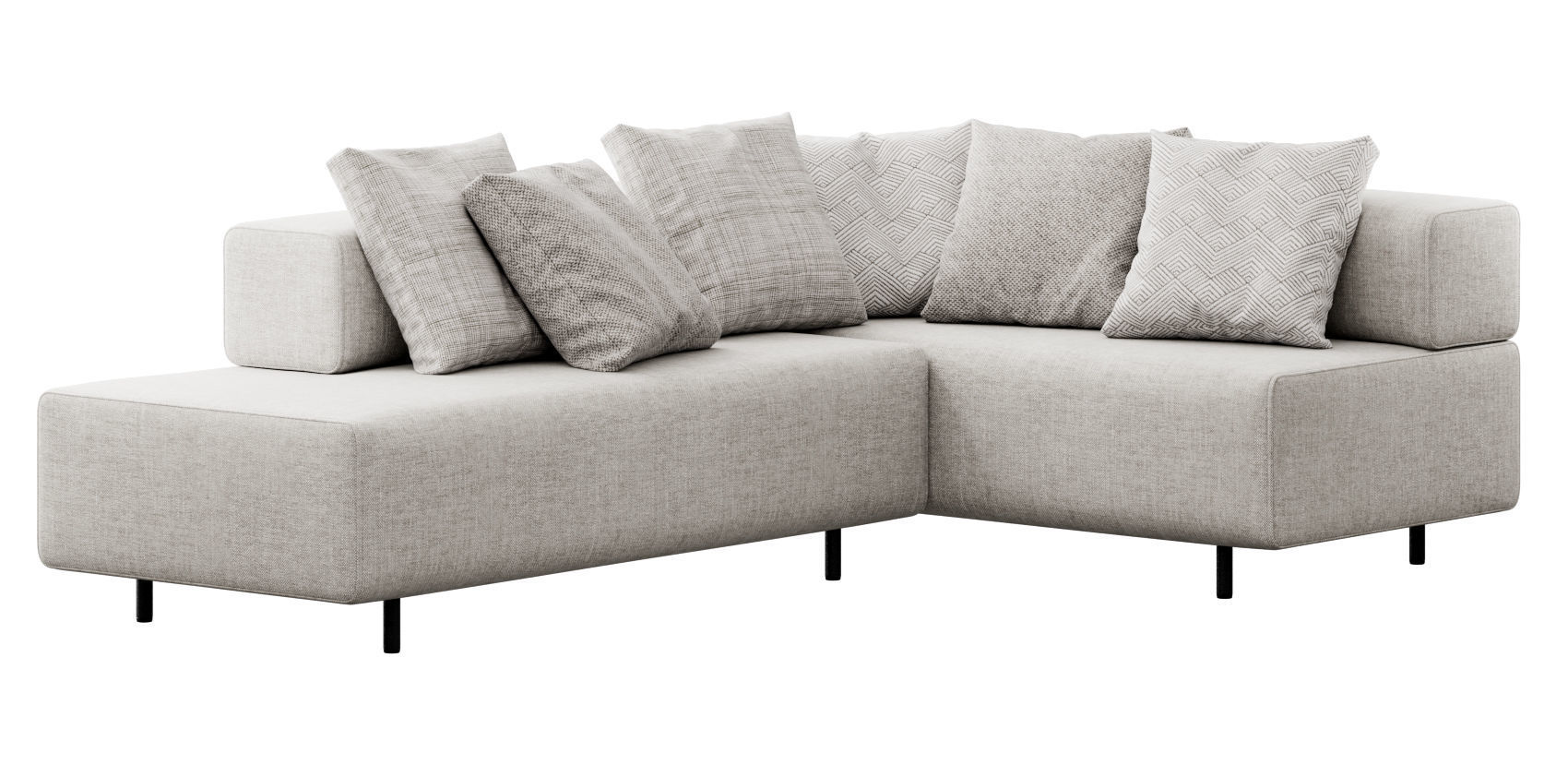 Block Party Corner Sofa by Poppin 3D model_5
