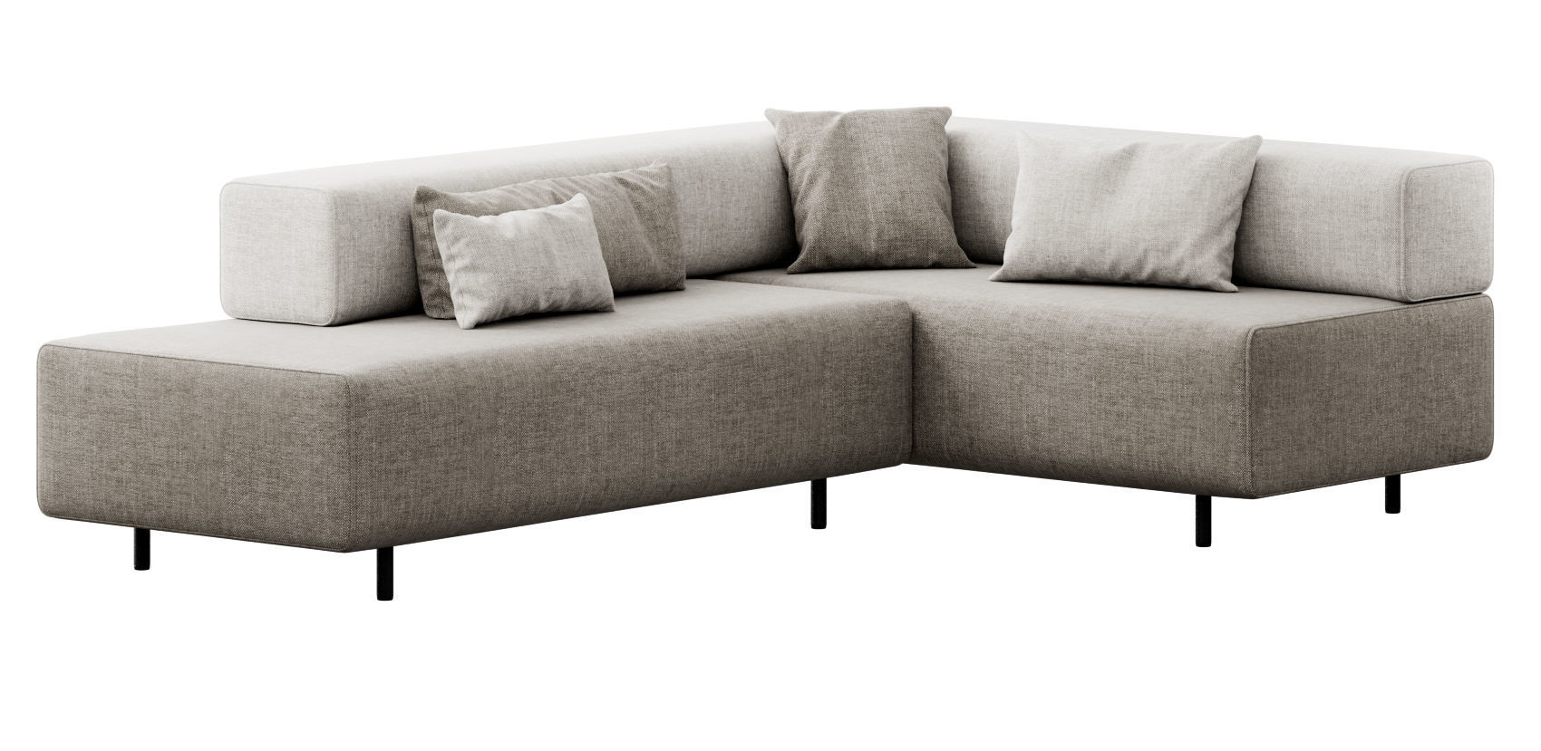 Block Party Corner Sofa by Poppin 3D model_7