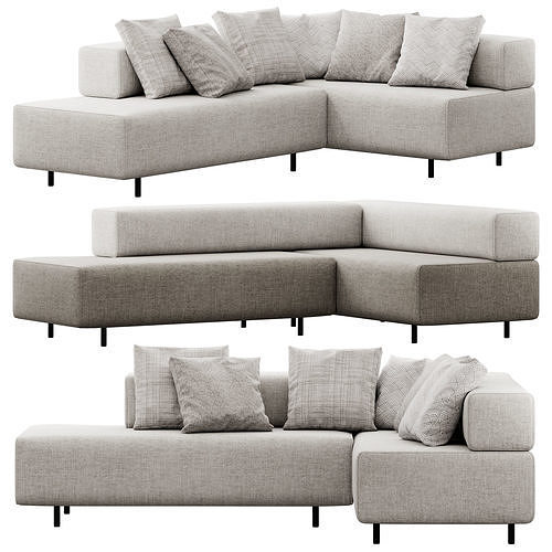 Block Party Corner Sofa by Poppin 3D model