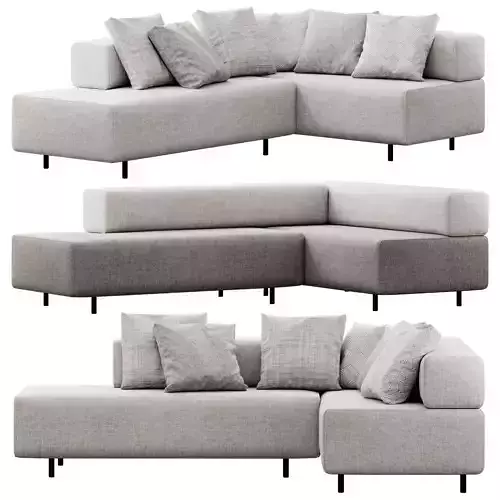 Block Party Corner Sofa by Poppin 3D model