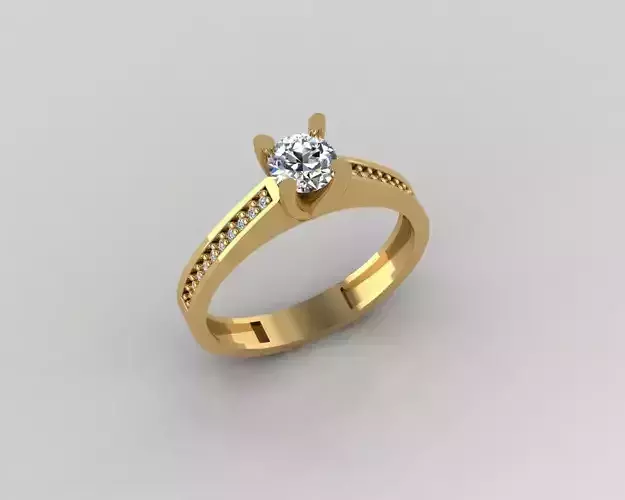 Rings 3D engagement ring gold