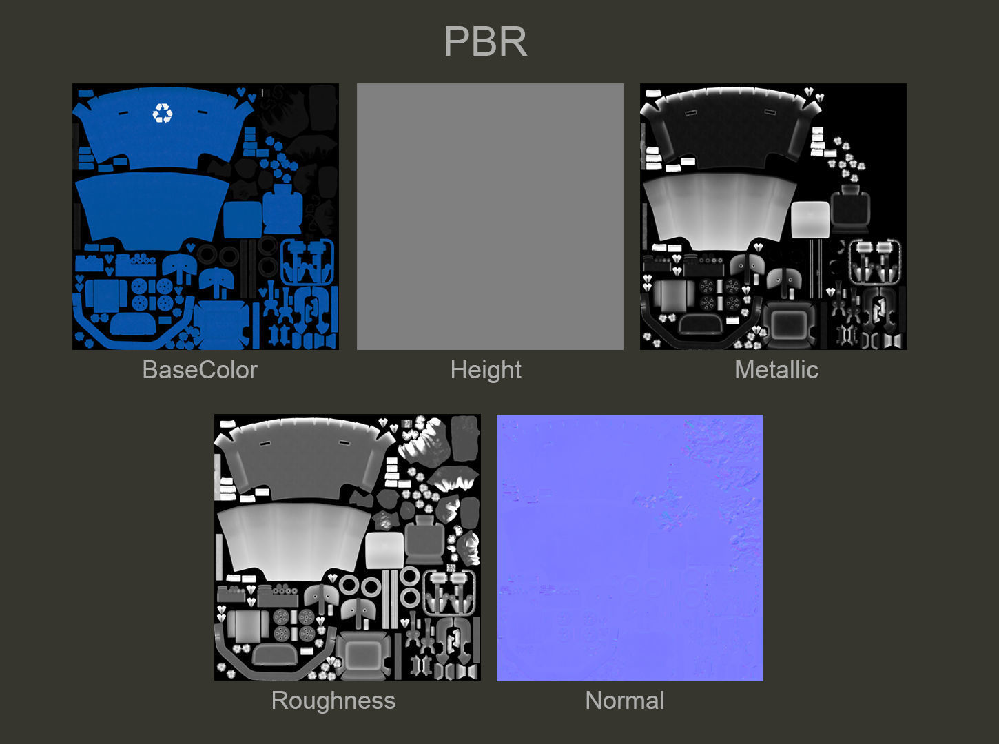 Trash can with full trash bags 3D model_8