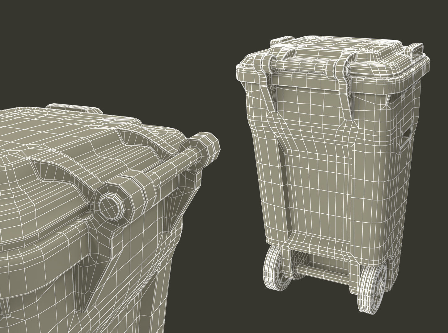 Trash can with full trash bags 3D model_11