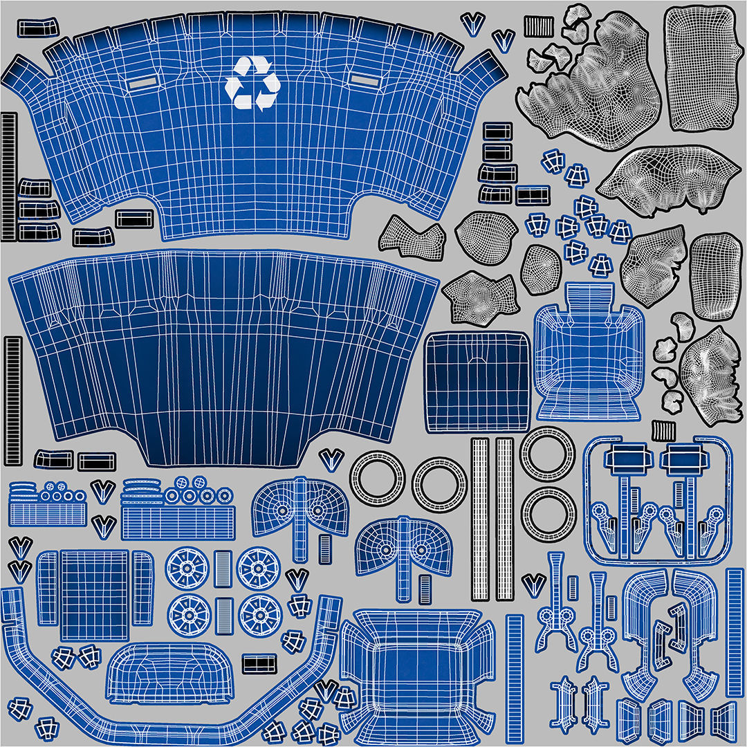 Trash can with full trash bags 3D model_6