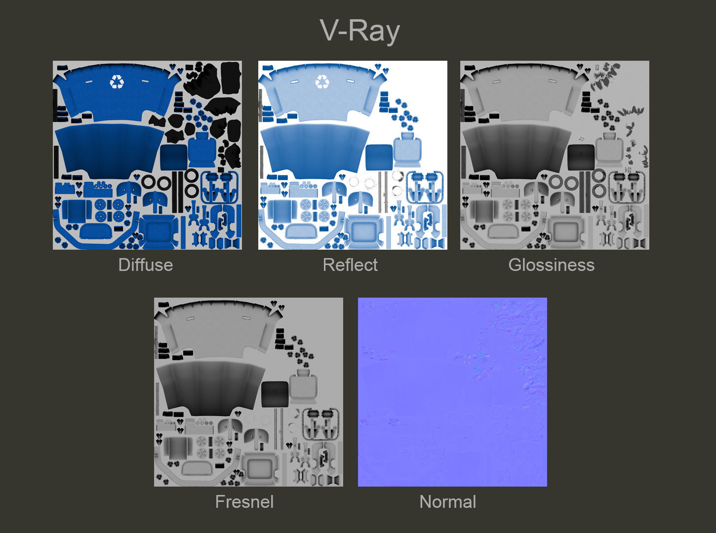 Trash can with full trash bags 3D model_7