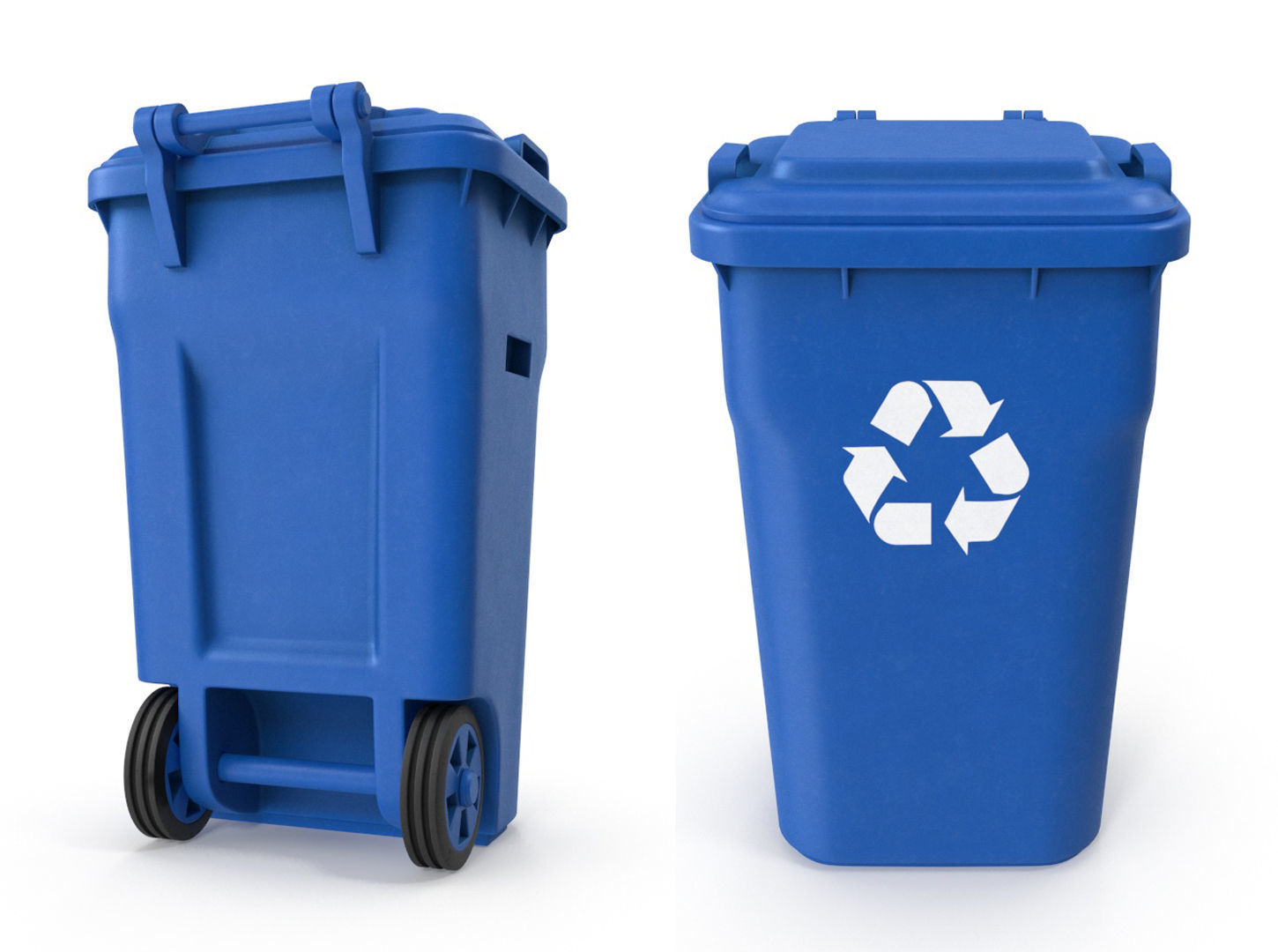 Trash can with full trash bags 3D model_3