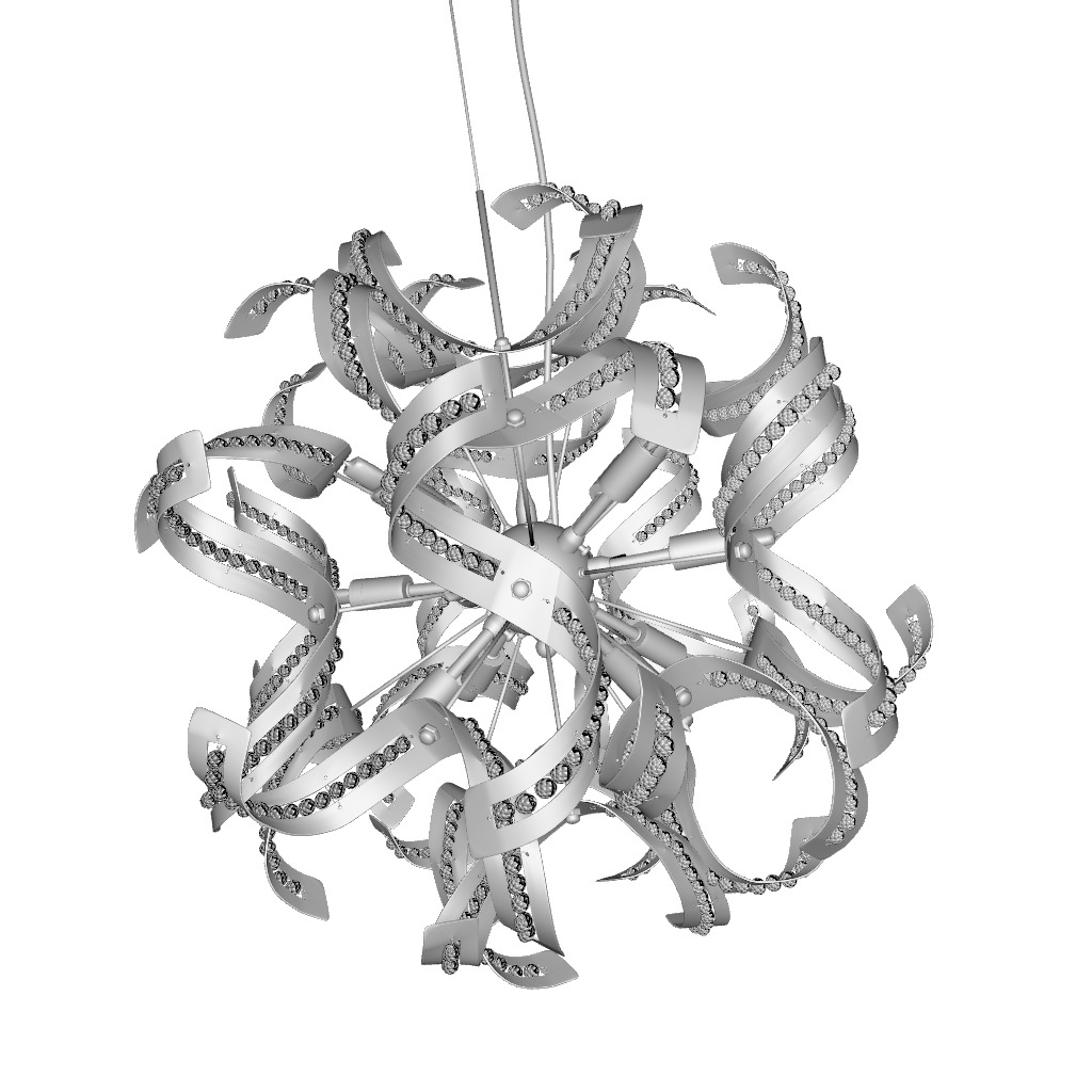 Fritz Light Sputnik Sphere Chandelier 3D model_4