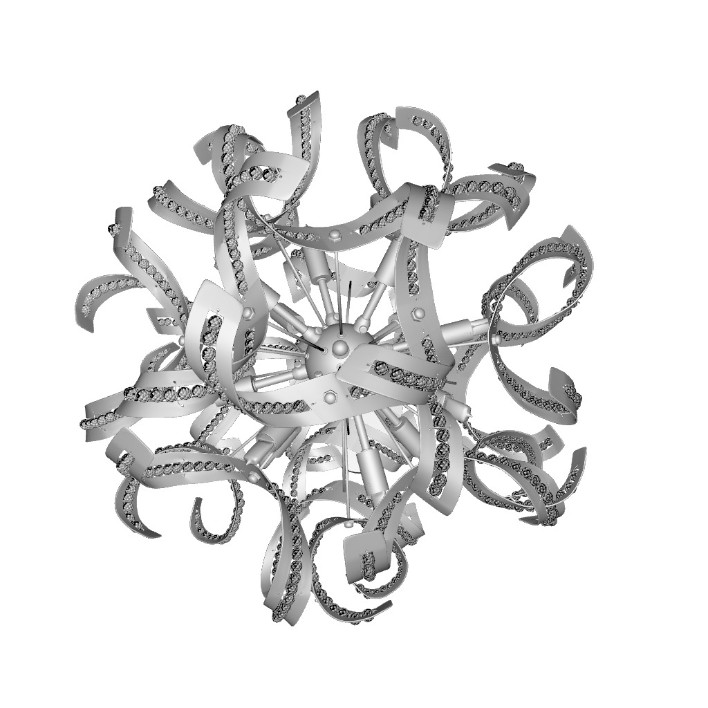 Fritz Light Sputnik Sphere Chandelier 3D model_5