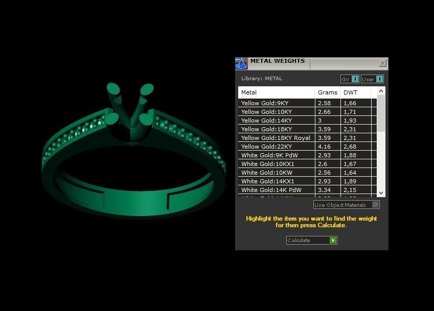 Rings 3D engagement ring gold 3D print model_5