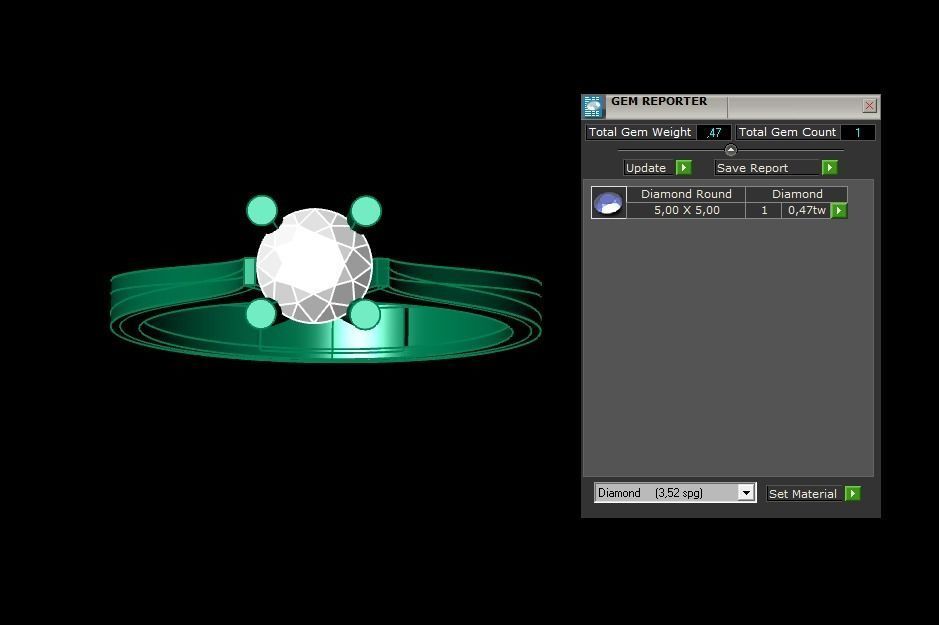 Rings 3D gold engagement ring with solitaire diamond 3D print model_3
