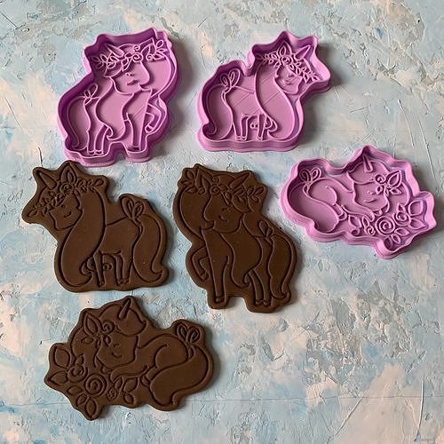 Set of unicorns Cookie Cutter 3D print model