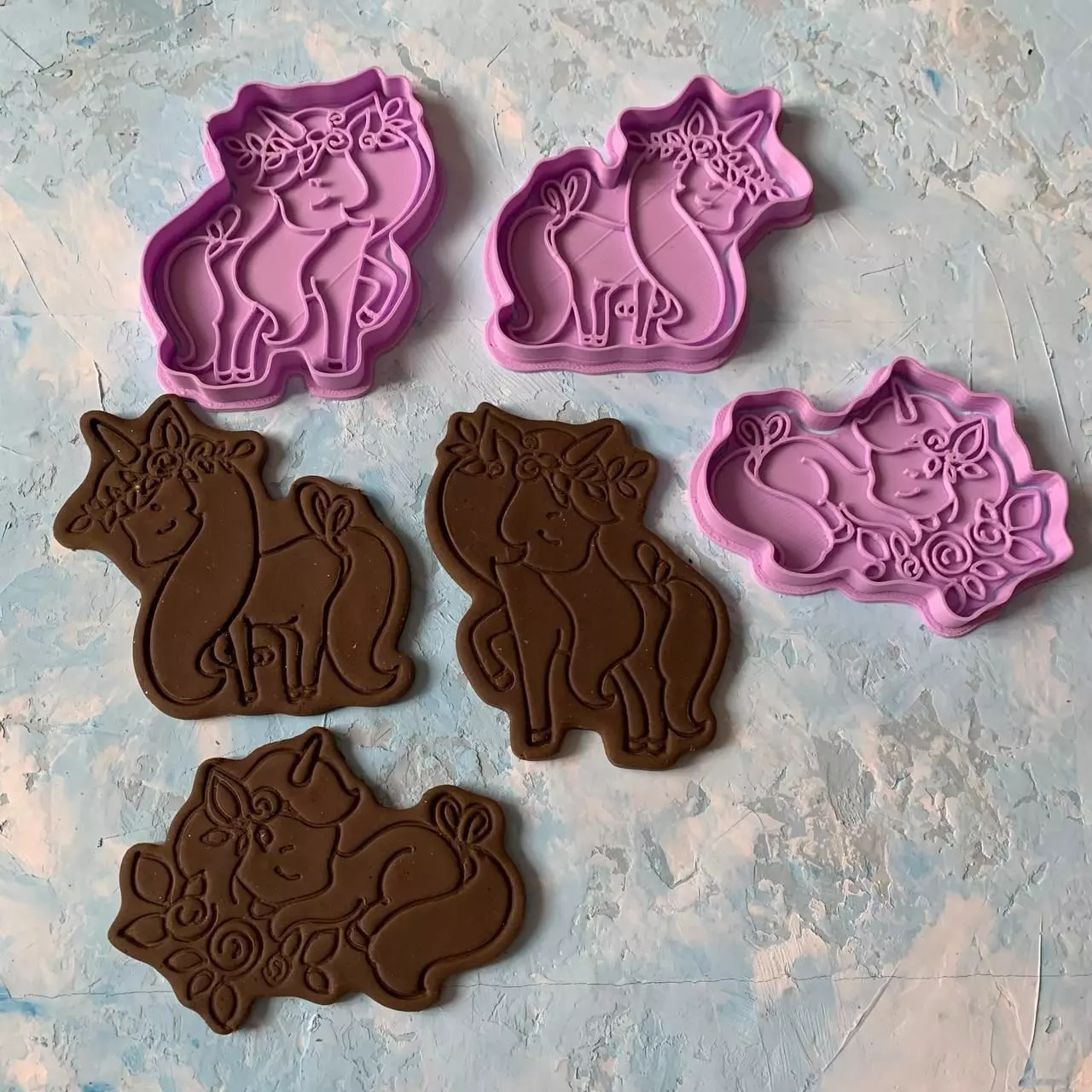 Set of unicorns Cookie Cutter 3D print model