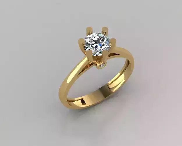 Rings 3D engagement ring gold