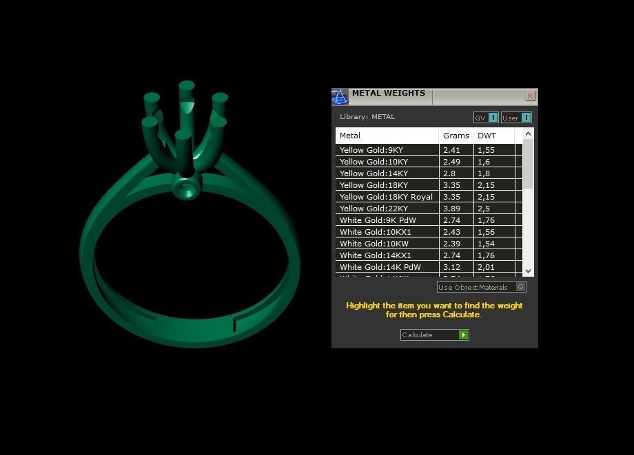 Rings 3D engagement ring gold 3D print model_5