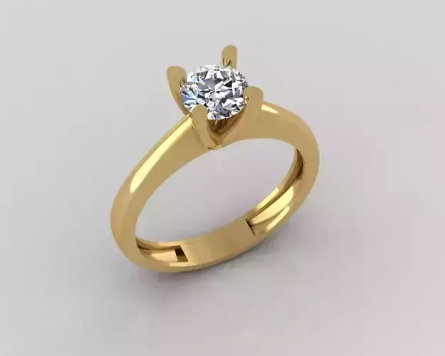 Rings 3D engagement ring gold
