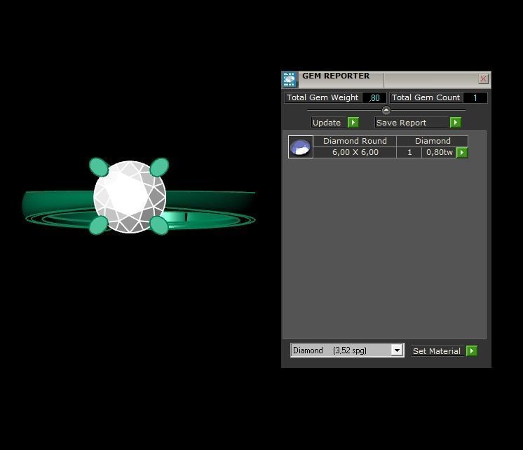Rings 3D engagement ring gold 3D print model_3