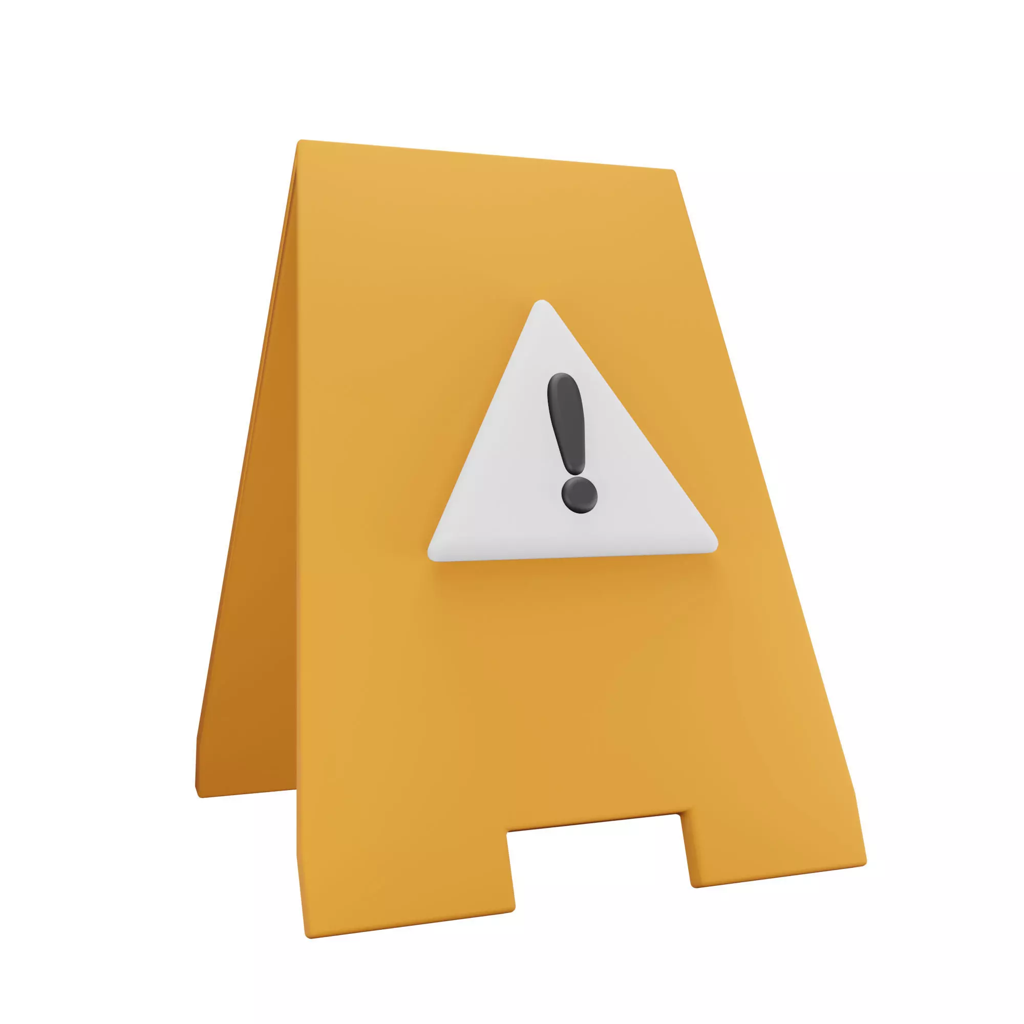 warning attention or exclamation mark Low-poly 3D model