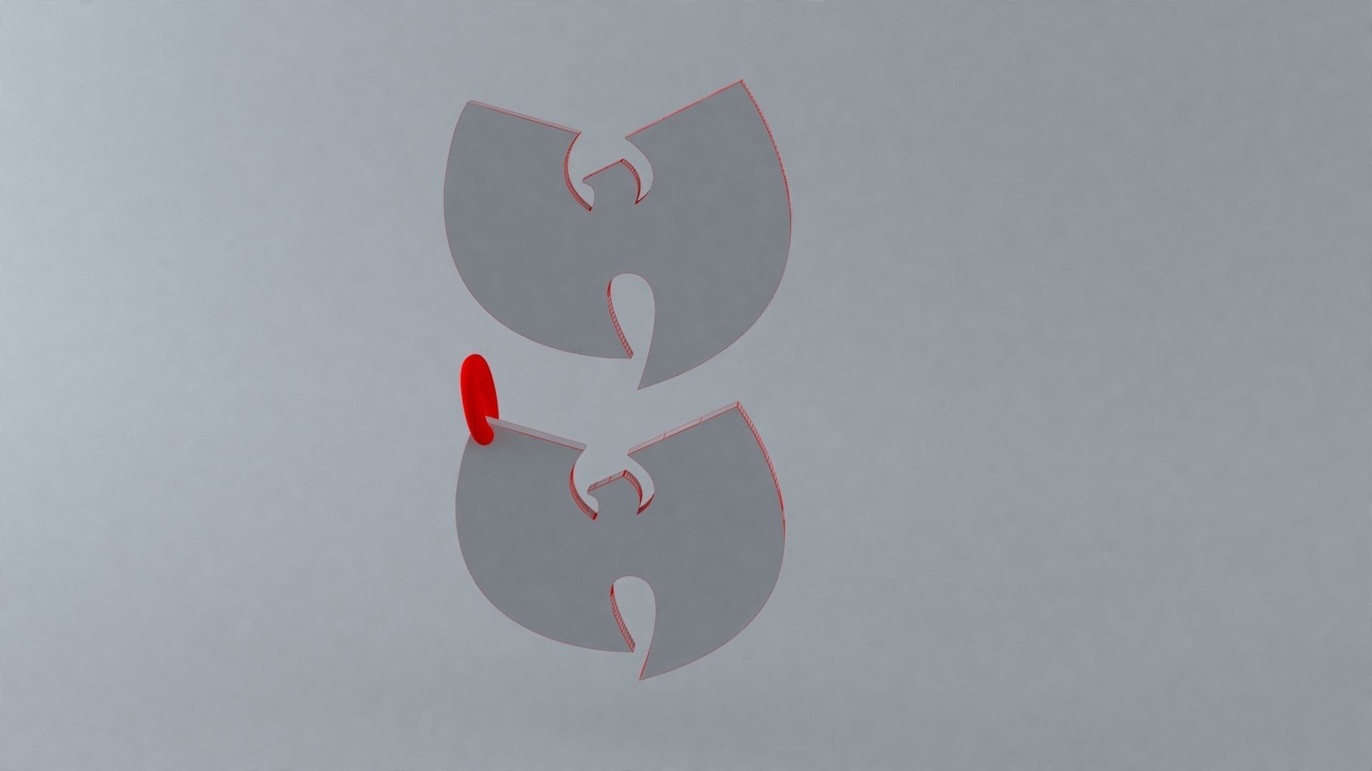 Wu-Tang Logo and Necklace 3D print model_4