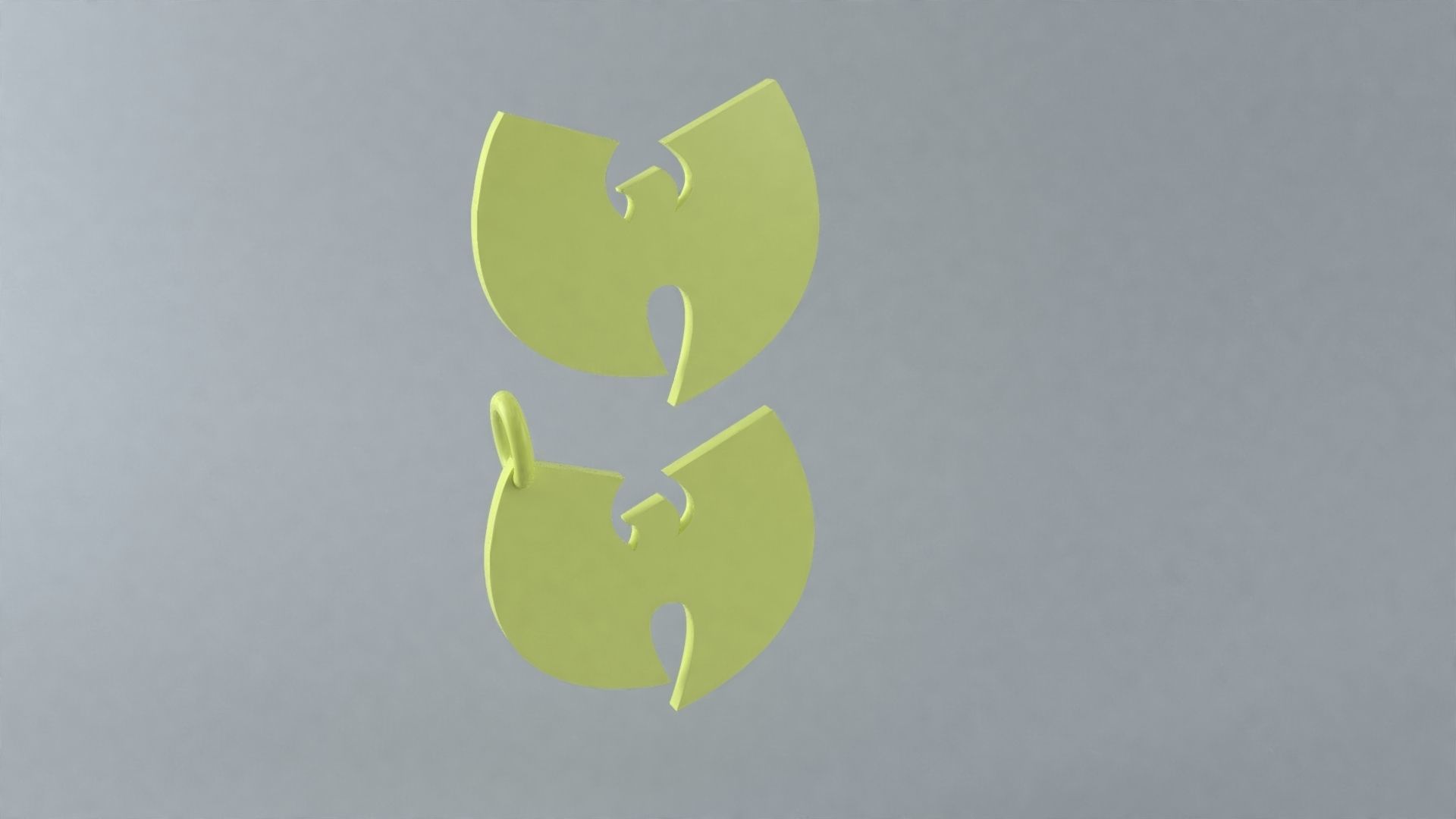 Wu-Tang Logo and Necklace 3D print model_3