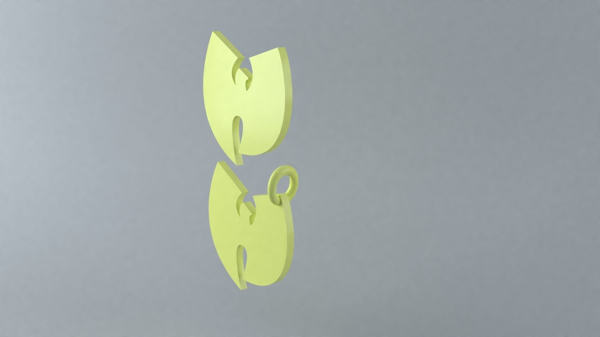 Wu-Tang Logo and Necklace 3D print model_2