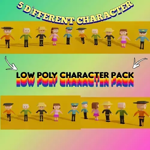 low poly character pack