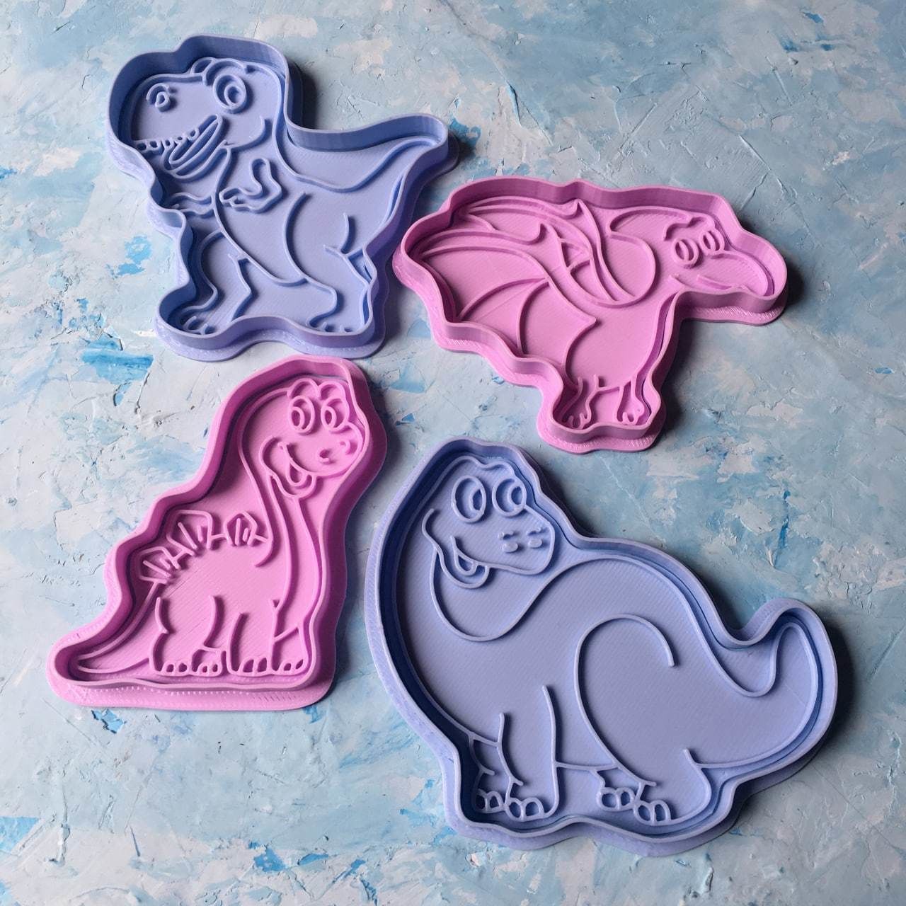 Dinosaur set Cookie Cutter 3D print model_1