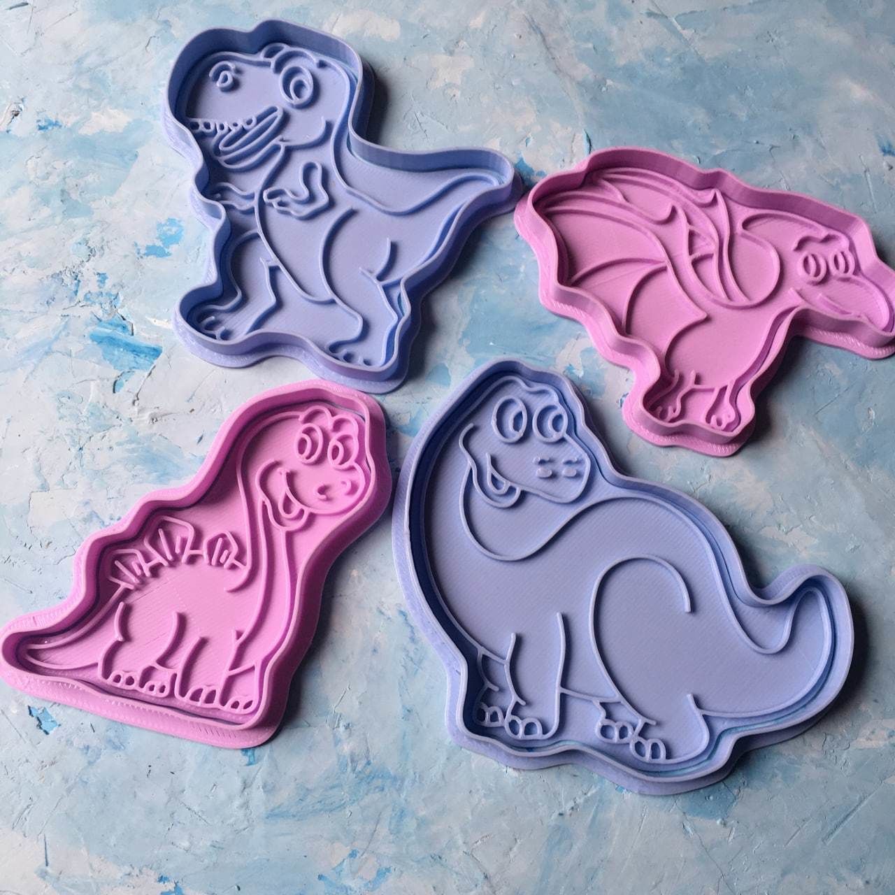 Dinosaur set Cookie Cutter 3D print model_2