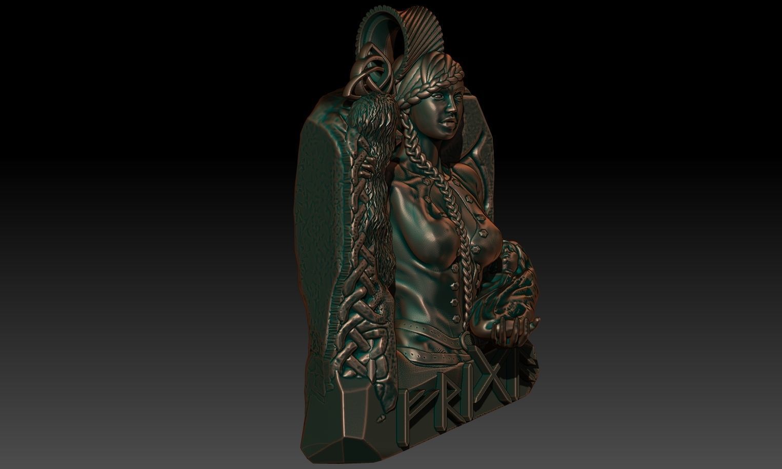 Frigg pendant 3D print model_4
