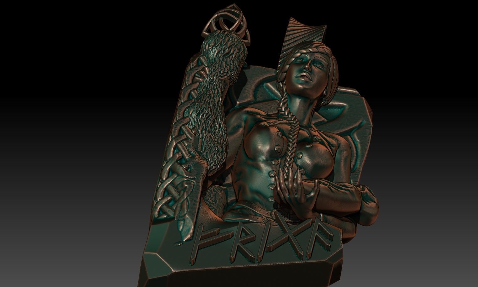 Frigg pendant 3D print model_5