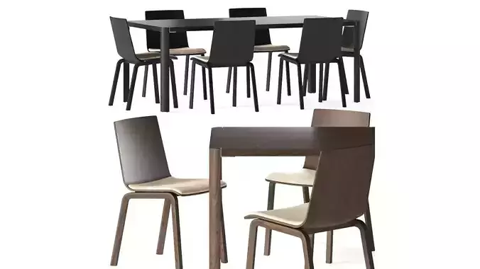 Thonet 1140 Table and 162 Sp Chair Dining Set