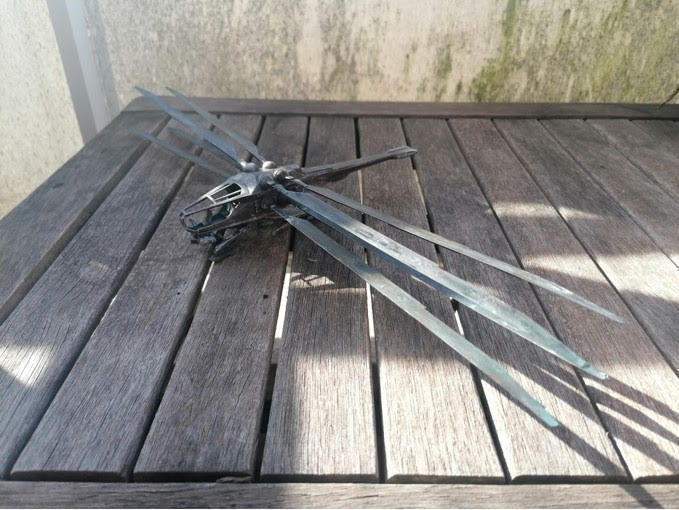 Ornithopter futuristic helicopter with two propellers 3D model_20