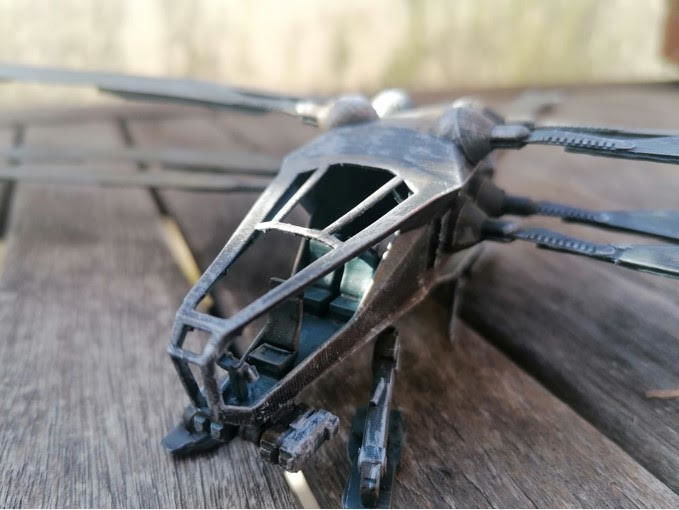 Ornithopter futuristic helicopter with two propellers 3D model_19