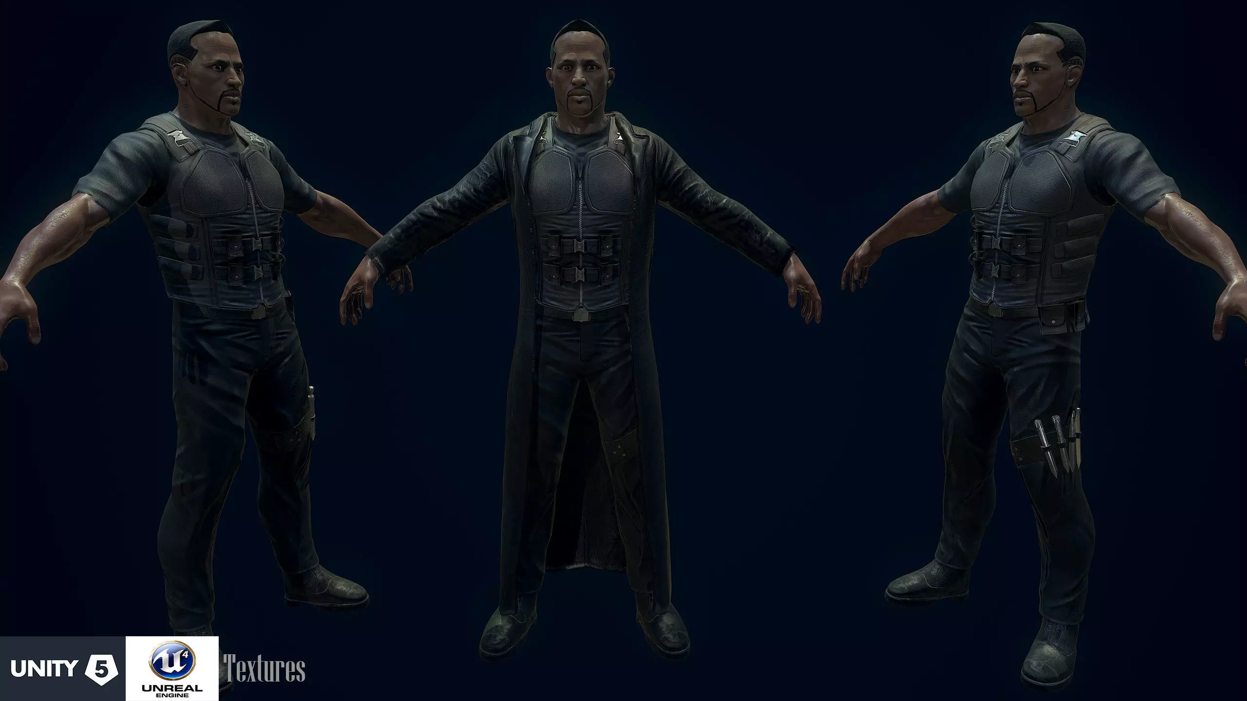 Vampire Hunter Low-poly 3D model_0