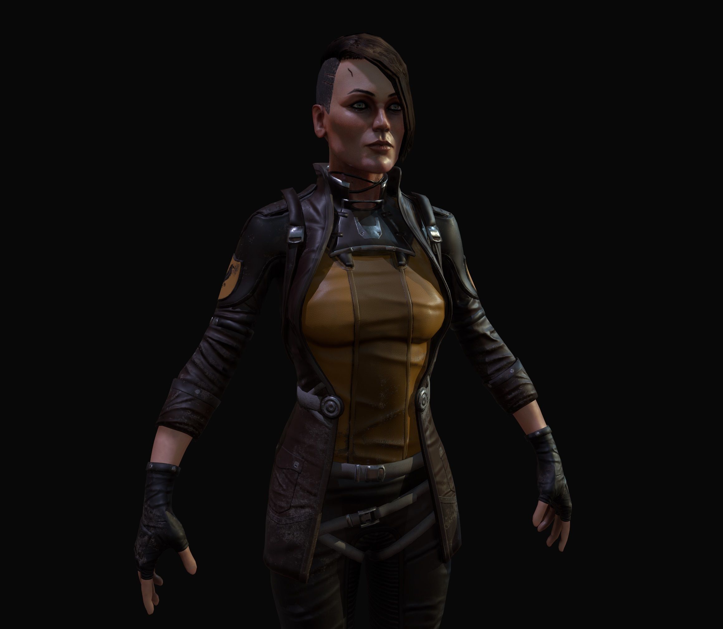 Sci-Fi Girl Low-poly 3D model_7