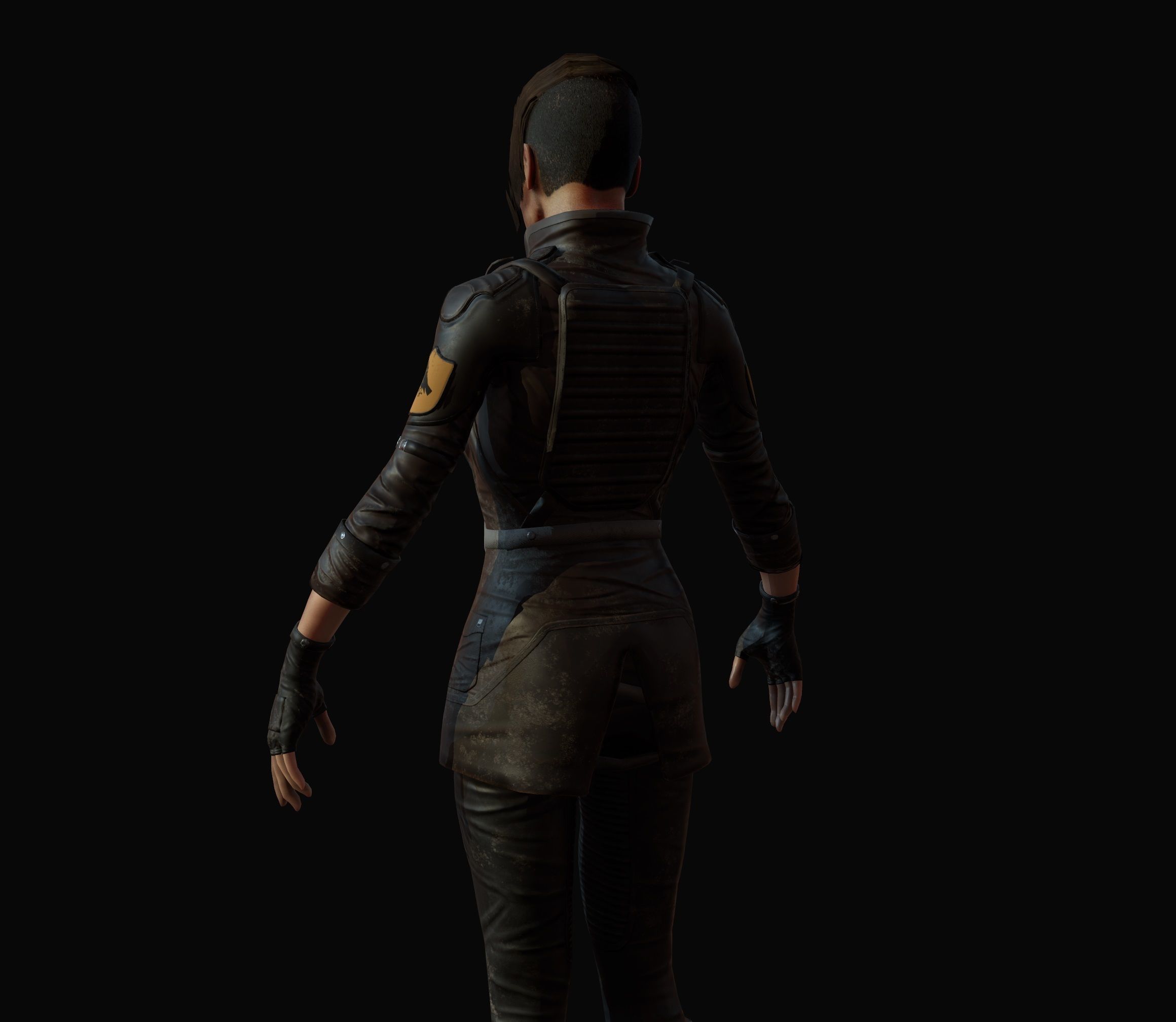 Sci-Fi Girl Low-poly 3D model_5