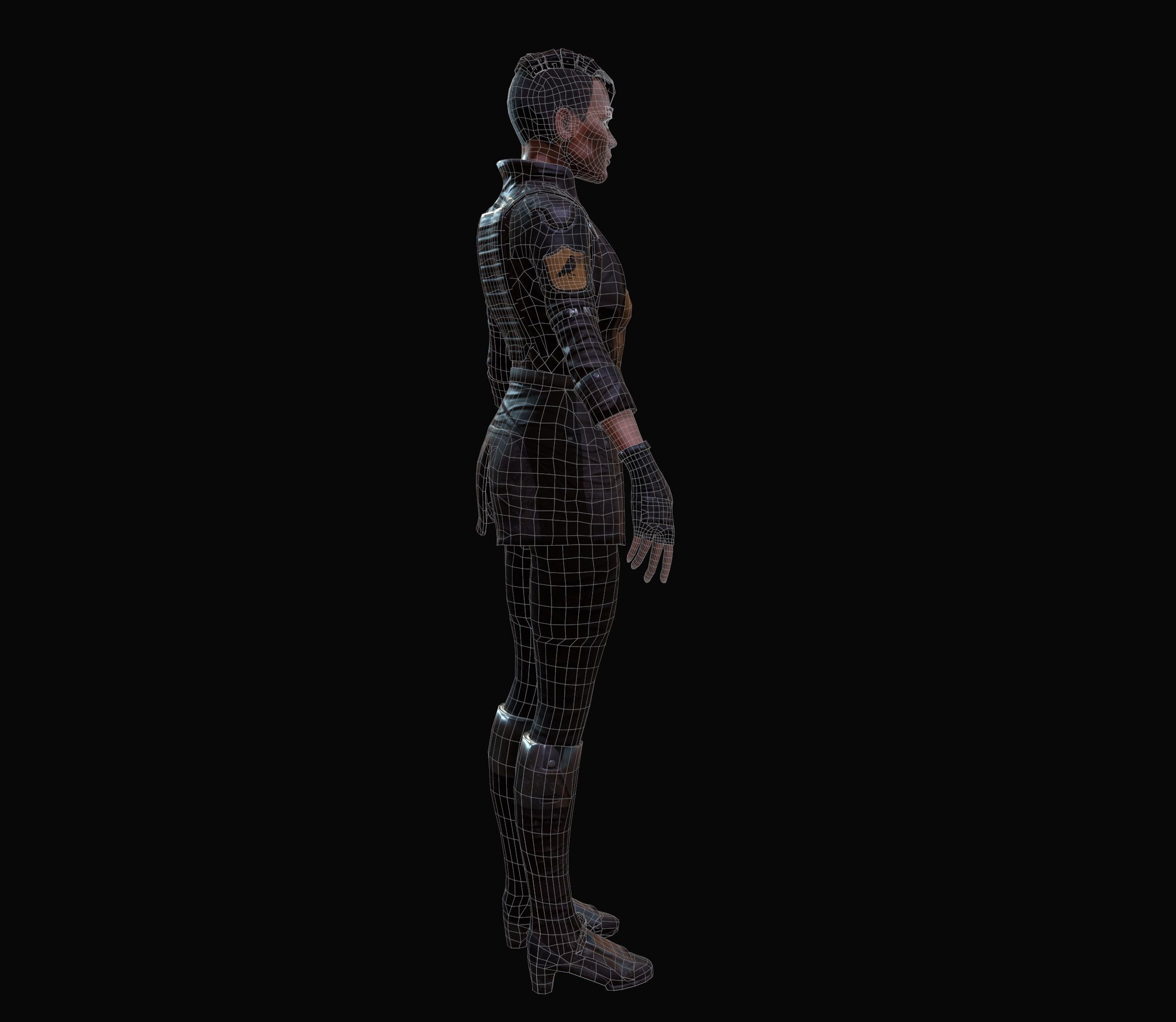 Sci-Fi Girl Low-poly 3D model_11