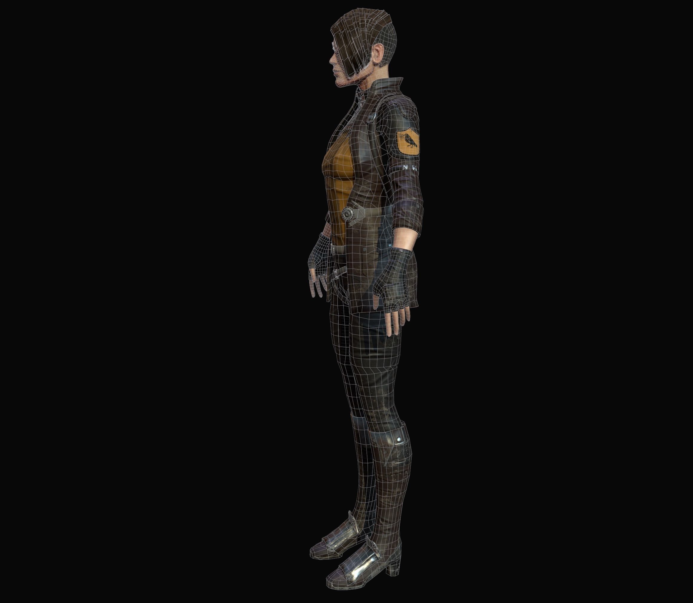 Sci-Fi Girl Low-poly 3D model_9