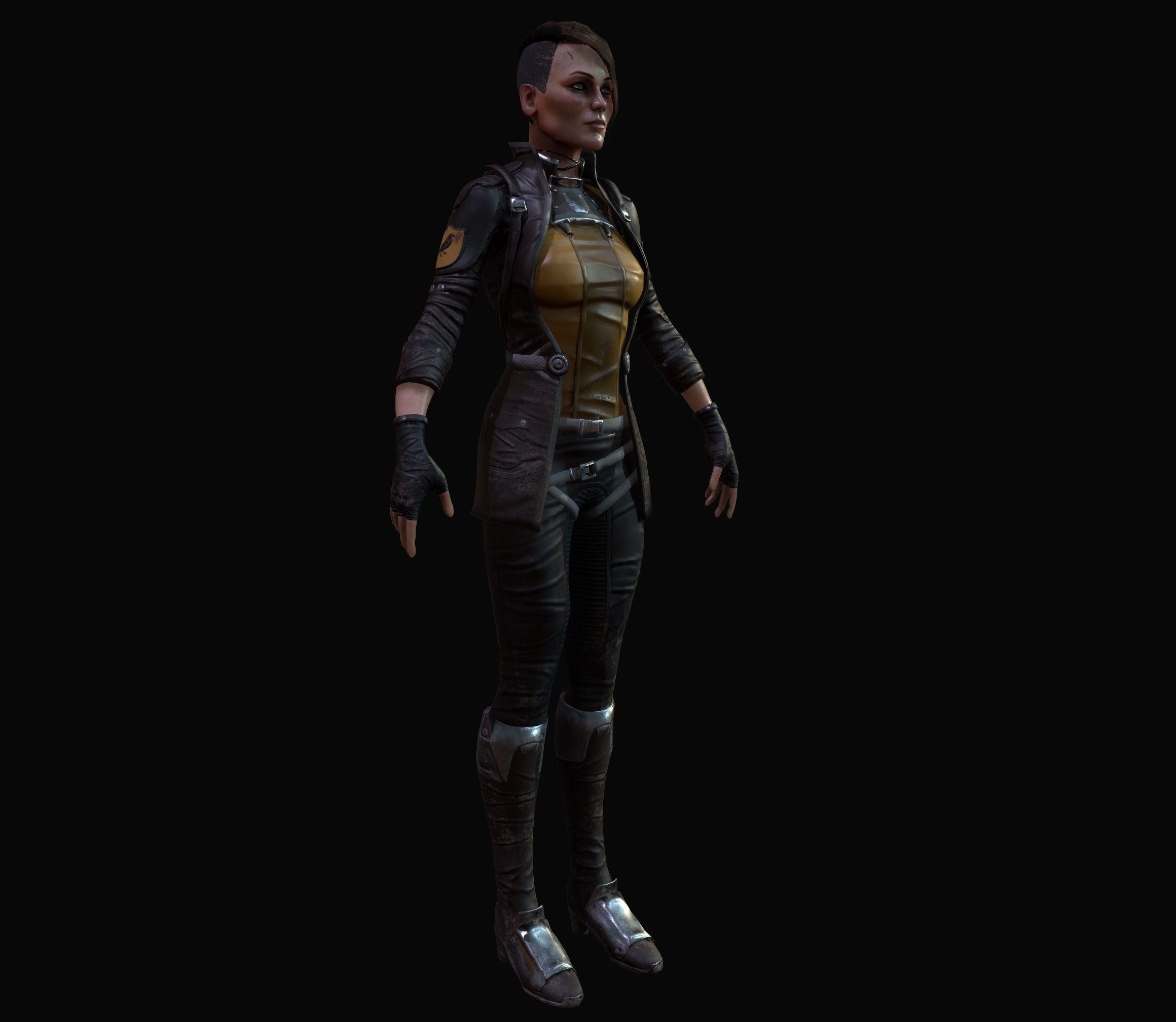 Sci-Fi Girl Low-poly 3D model_4